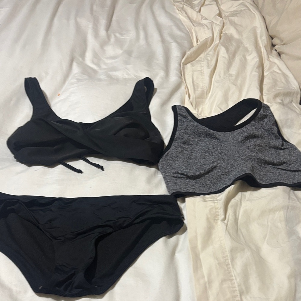 Black and Gray Bikini Set